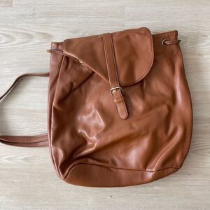 Elegant Brown Leather Backpack